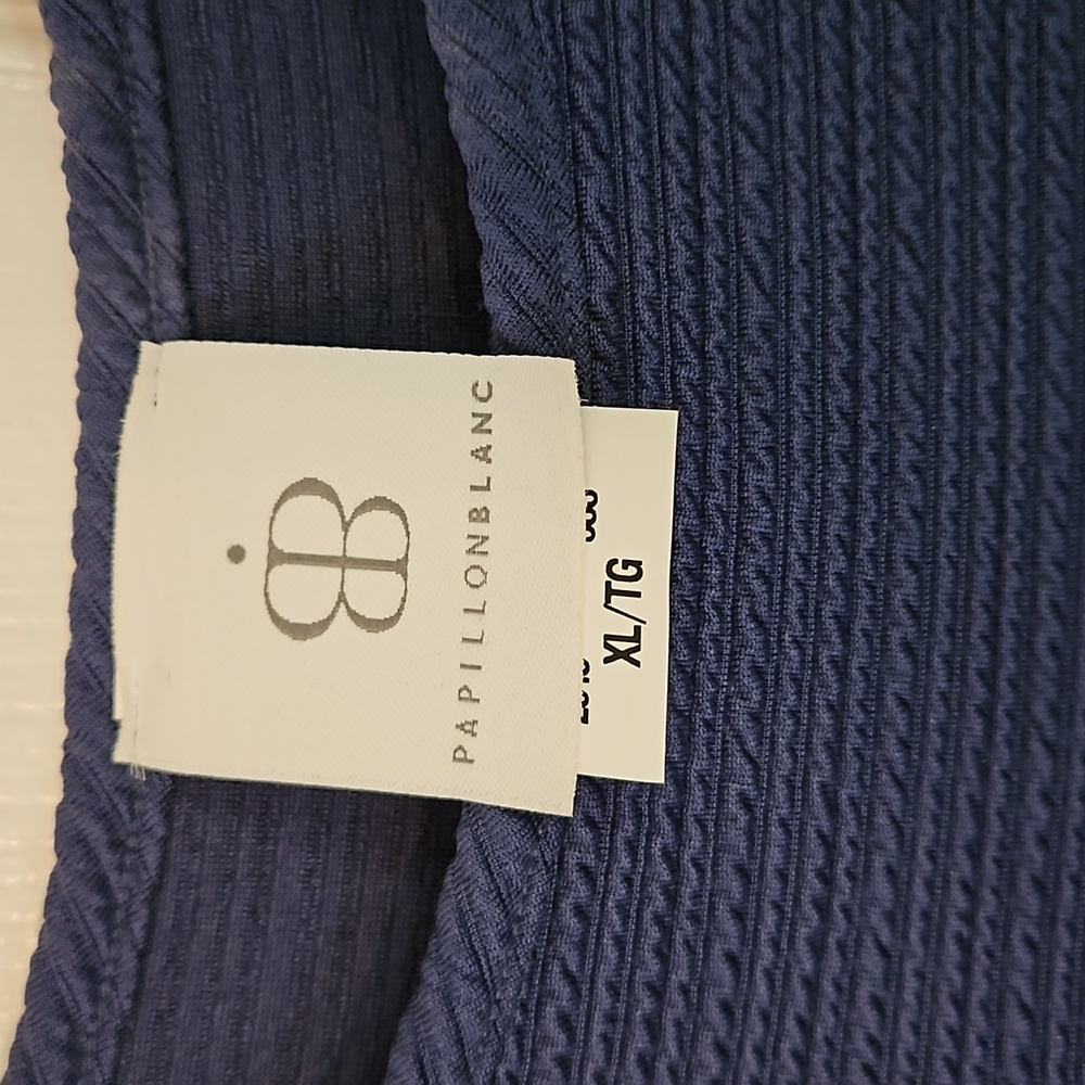 NWT Papillon Blanc Blue Shift Dress, sz Xl - Picture 4 of 7